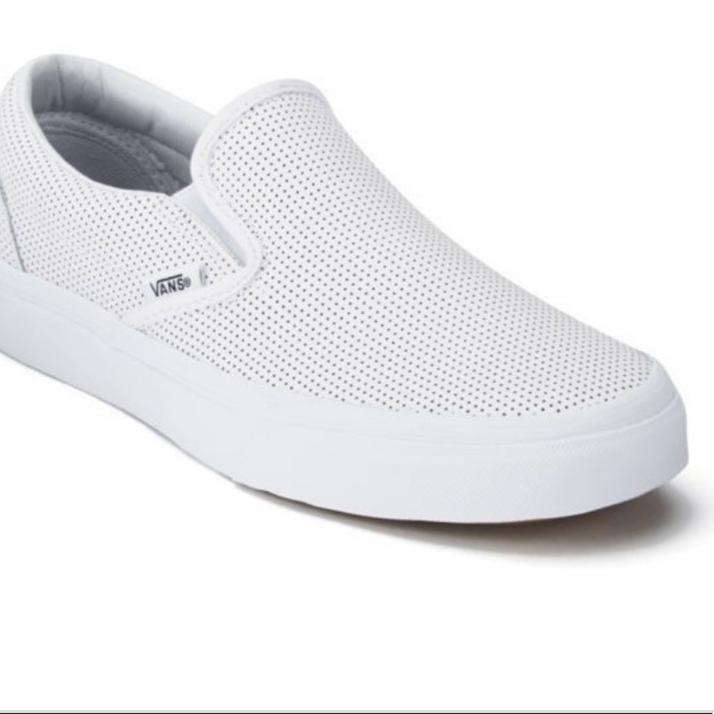 Women’s White Leather Vans Size 9